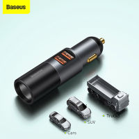 Baseus 120W Car Charger Lighter Expansion Splitter Socket Type C USB Dual Ports Fast Charger Accessory Adapter