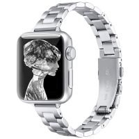 สายโลหะสตรีบางสำหรับนาฬิกา Apple สายรัดสำหรับ IWatch สายรัดข้อมือสแตนเลสสตีลบางเฉียบขนาด38มม. 40มม. 41มม. สายรัดข้อมือ SE 8/7/6/5/4/3/2/1