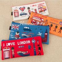 〖Ready Stock〗 Korean Letter London Printed Oxford Pencil Bag Student Stationery Bag Pencil Case