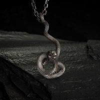 Snake Pendant Animal Necklace for men stainless steel amulet necklace punk Snakes suspension Jewelry Punk Rock Man Gift OSDZ133