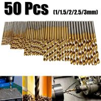 50Pcs Professional Titanium Coated Drill Bits HSS High Speed Steel Drill Bits Set Tool High Quality Power Tools 1/1.5/2/2.5/3mm