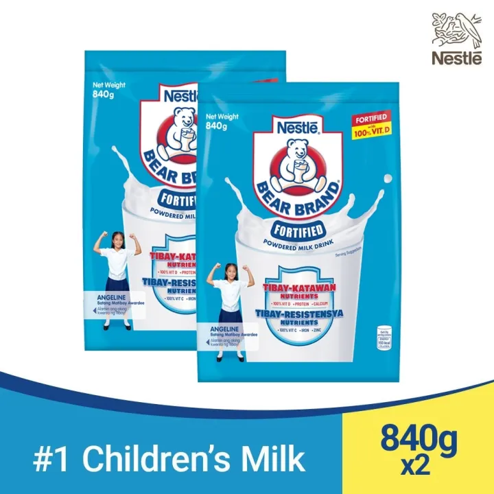 BEAR BRAND Fortified Powdered Milk Drink 840g - Pack of 2 Dolphin Bread ...