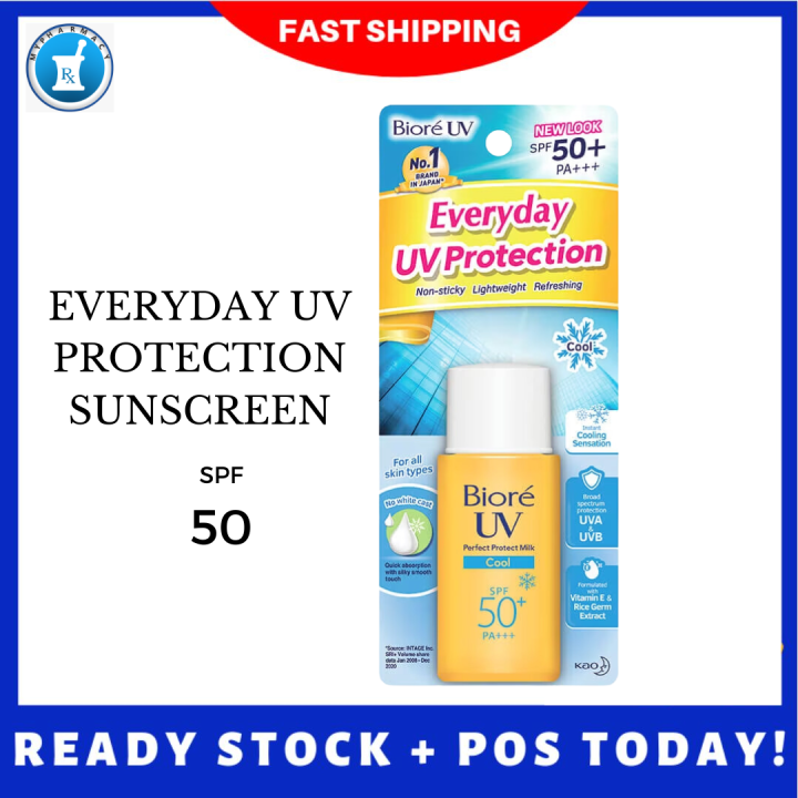 Biore UV Perfect Protect Milk Cool SPF50+ 25ml | Lazada