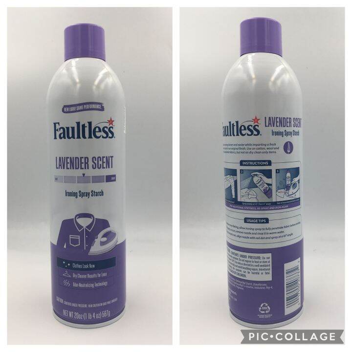 FAULTLESS Ironing Enhancer Spray Starch 585ml/567g (20oz) Lavender