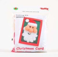 Tulip felting kit Christmas Card (Santa) / เซ็ตใยขนแกะสำหรับงาน needle felting รูปการ์ดซานต้า แบรนด์ Tulip จากประเทศญี่ปุ่น (TSK0015)