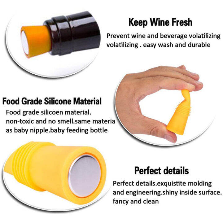 bottle-home-bottle-cover-reusable-wine-bottle-silicone-kitchen-tool-sealed-cap-plug-conical-stopper