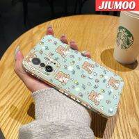 เคส JIUMOO สำหรับ Xiaomi MI 12T Pro 11T Pro เคสการ์ตูนน่ารักลายหมีดอกไม้ดีไซน์ใหม่สุดหรูชุบเคสมือถือกันกระแทกเคสนิ่มป้องกันคลุมทั้งหมดเลนส์กล้องถ่ายรูป