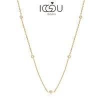 IOGOU Choker 925เงินสเตอร์ลิงรอบ2.5มม. D สี Moissanite สร้อยคอผู้หญิง Virgins หญิง14K สีทองของขวัญ16 2นิ้ว