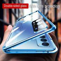 ❃ Metal Magnetic Adsorption For OPPO A93 A92 A95 A55 A52 Reno5 4 Pro Double-sided Glass Cover 360 Lens Protective Case