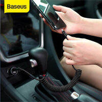 Baseus ฤดูใบไม้ผลิสาย USB สำหรับ iPhone ชาร์จอย่างรวดเร็วชาร์จสายเคเบิลข้อมูล USB สำหรับรถจัดแต่งทรงผมการจัดเก็บลวดสำหรับ iPhone 14 13 Pro Max Xs XR Max 8 7บวก