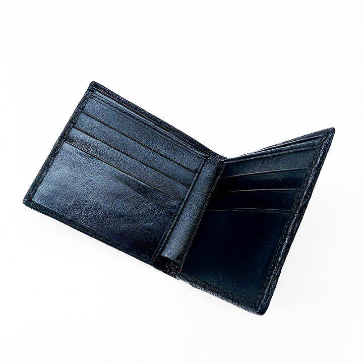 ostrich-bifold-wallet-black-color-กระเป๋าหนังนกกระจอกเทศสีดำ-เป็นกระเป๋าหนัง-exotic-ที่สำหรับทั้งชายและหญิง