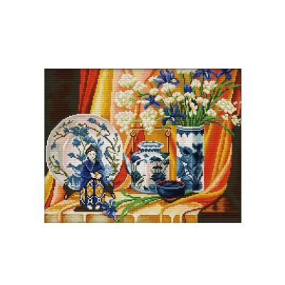 Cross Stitch Kits Stamped Embroidery Starter Kits for Beginners DIY 11CT 3 Strands - Chinese Ceramics