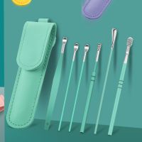 6Pcs/set Ear Wax Pickers Earpick Wax Remover Stainless Steel Piercing Kit Earwax Curette Spoon Care Ear Clean Toolear Cleaner