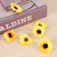 100 Pcs Artificial Sunflower Little Daisy Gerbera Flower Heads for Wedding Party Decor (Yellow&amp;Coffee)