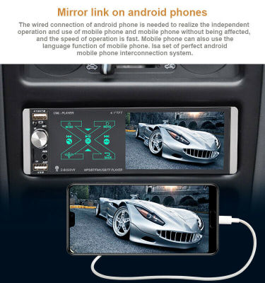 4.1 inch Car Stereo Bluetooth 5.0 FM AI Voice AUX MP5 Player Touch Siri 1 Din Car Radio Mirror Link +Mic Steering Wheel Control