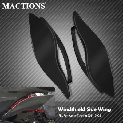 Motorcycle Adjustable Windshield Side Wing Windshield Black Air Deflector For Harley Touring Electra Street Tri Glide 2014-2022