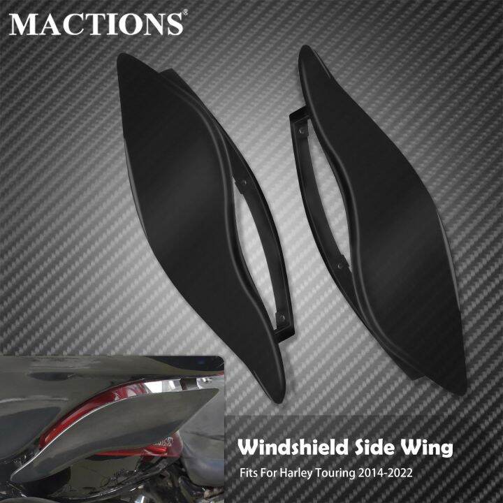 motorcycle-adjustable-windshield-side-wing-windshield-black-air-deflector-for-harley-touring-electra-street-tri-glide-2014-2022