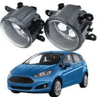 ✙✒☎ 2pcs Car Front Bumper Fog Light LED foglights Daytime Running Light DRL fog lamps H11 12V Accessories For Ford Fiesta 2001-2015