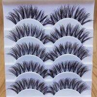 5 Pairs Makeup Handmade Natural Long Volume False Eyelashes Lashes Extensions Eyelashes Artificial Eyelash Practice