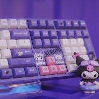 Kawaii Sanrioed Kuromi RGB Key Key Board โน๊ตบุ๊คขนาดพกพาคอมพิวเตอร์108คีย์ไร้สายบลูทูธ Hot Swappable คีย์บอร์ดแบบกลไก