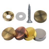 4Pcs Antique Pure copper Decorative Nail mirror Fixing Screws Plastic Washers Flat Advertisement nail Fittings Brass Screw Cover