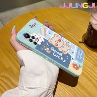 Jlingji เคสสำหรับ Infinix Note 11 Pro Note 11S เคสดีกระต่ายลายหมีโชคดีบางสวยงามดีไซน์ใหม่เคสโทรศัพท์ป้องกันขอบสี่เหลี่ยมเคสนิ่มเคสปลอกซิลิโคนกันกระแทก