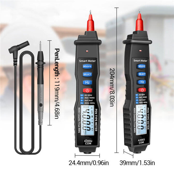 ANENG A3003 Digital Multimeter Pen Type Meter 4000 Counts with Non ...