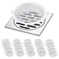 50 Pcs Disposable Shower Drain Hair Catcher Mesh Stickers, Anti Clogging Floor Sink Strainer, Shower Drain Dog Hair