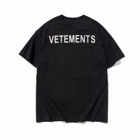 Vetements STAFF 3M จดหมายสะท้อนแสงพิมพ์ผ้าฝ้ายคอกลมแขนสั้นเสื้อยืด