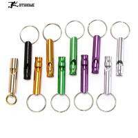 10pcs aluminum alloy whistle key ring keychain outdoor survival camping Random Color Survival kits