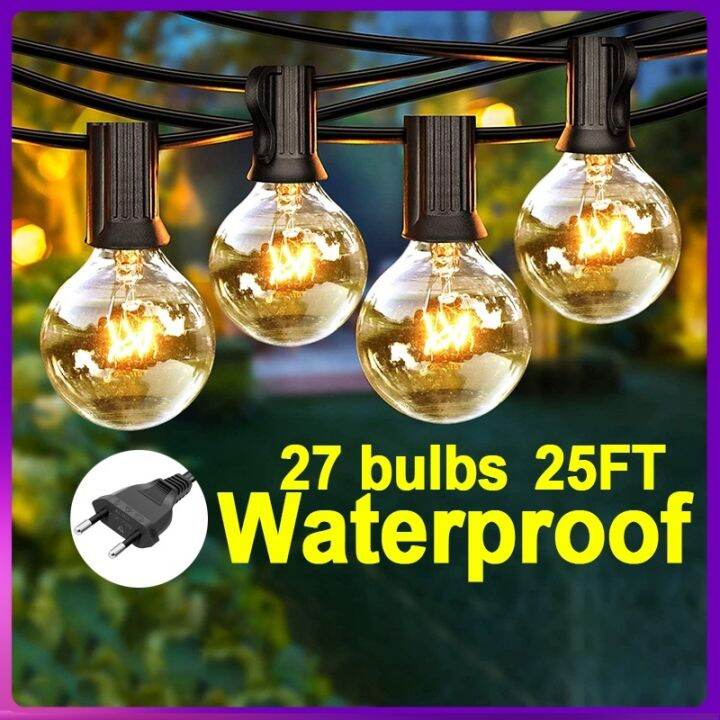 25FT G40 christmas light String Indoor/Outdoor Lights Patio with 27