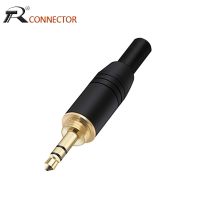 1pc Aluminum Assembly 3.5mm jack male screw plug  Wire Connector Gold-plated 3.5mm 3pole stereo audio speaker plug with spring