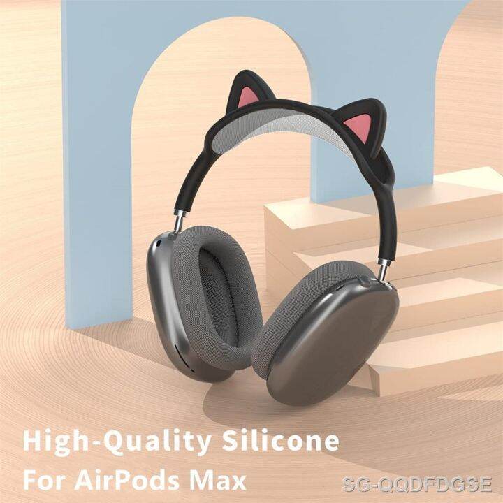 cute-cat-ears-headband-cover-for-apple-airpods-max-soft-silicone-headphone-protectors-comfort-cushion-top-pad-protector-sleeve