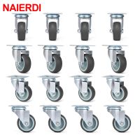 NAIERDI 2inch Swivel Caster 4/8/12/16PCS TPR Soft Rubber Wheels Heavy Duty  Plate Caster for Platform Trolley Furniture Furniture Protectors Replaceme