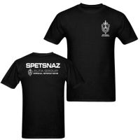 Wanyg เสื้อยืดคอกลม แขนสั้น ผ้าฝ้าย 100% พิมพ์ลาย Spetsnaz Alfa Alpha Unit Counter Terrorist สไตล์รัสเซีย คลาสิก ของขวัญ