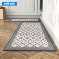 [COD] Cross-border kitchen floor mat absorbs water and oil long strips anti-oil anti-dirty carpet non-slip waterproof imitation linen