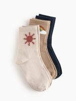 Cider 3pcs Weather Pattern Crew Socks ถุงเท้า ถุงเท้าแฟชั่น 3คู่ สไตล์เกาหลี