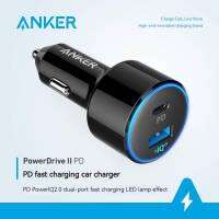 Anker อะแดปเตอร์ที่ชาร์จแบตในรถ48W 2พอร์ตสำหรับที่ชาร์จความเร็วสูง3.0พาวเวอร์ไดรฟ์ + III Duo สำหรับ iPhone 11 iPhone 12สำหรับ Xiaomi