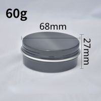 50Pcs 60G Empty Black Aluminum Tins Jar Screw Top Candle Spice Tin Can Round Metal Cream Ointment Jars With Screw Lid Containers