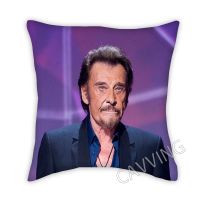 xzx180305   Johnny Hallyday 3D พิมพ์โพลีเอสเตอร์ปลอกหมอนตกแต่งโยนปลอกหมอนสแควร์ซิปกรณีของขวัญแฟนๆการตกแต่งบ้าน