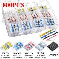 ❣❣✈ 800Pc/600/300Pcs Solder Seal Wire Connectors Kit Heat Shrink Butt Connectors Waterproof and Insulated Electrical Wire Terminals