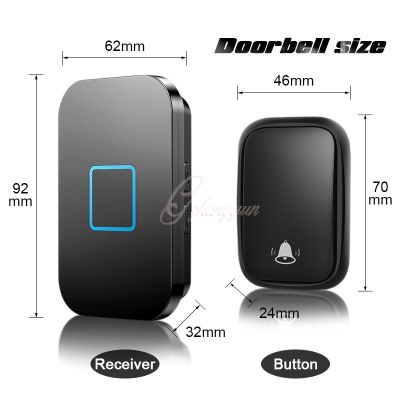 GZHANGYUN (No need battery) Wireless doorbell UK plug waterproof IP44 doorbell 60 ringtones 150M Remote HYFA88