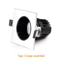 Recessed Downlight Aluminum Anti-glare Led Ceiling Lamp SquareRound 4 style Lighting For Ho Living Room Stores Foyer 7W 10W