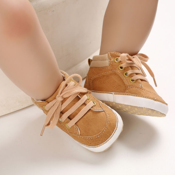 ใหม่รองเท้ารองเท้าเด็กเด็กผู้ชายทารกแรกเกิดเดินสบาย-รองเท้าเด็กรองเท้าเด็กระบายอากาศพื้นรองเท้าทำจากผ้าฝ้าย-pu-สำหรับคลาน