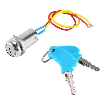 [COD] 2 Wire Ignition locking Keys Lock Electric Moped Kart Metal Accessories