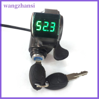 Wangzhansi แฮนด์จักรยานเสือหมอบ12V 24V 36V 48V 60V 72V พร้อมที่จับหัวแม่มือการแสดงพลังงานของแบตเตอรี่