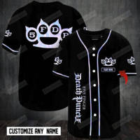 2023 new arrive- XZX180305  Personalized 5 fingers - Death Punch rock band 3D print Baseball Jersey V2