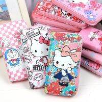 [Qian Chao Bao hang]กระเป๋าลายการ์ตูน Hello Kitty แบบญี่ปุ่นและเกาหลีน่ารัก Dompet Koin เก็บของนักเรียนหญิง10cmx19cmx 3ซม. ถุงโทรศัพท์มือถือ