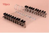 Limit 100 10 Piece Stainless Steel Pants Racks Holder Clothing Wardrobe Hangers Clip Peg Trousers Clamp Hanger Holders Container Clothes Hangers Pegs