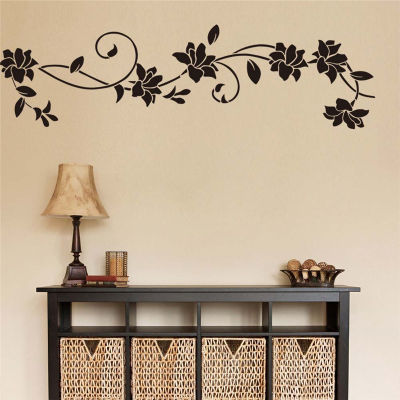 Black flower Vine Wall Stickers Refrigerator Window cupboard Home Decorations Diy Home Decals Art Mural Posters Home Decor
